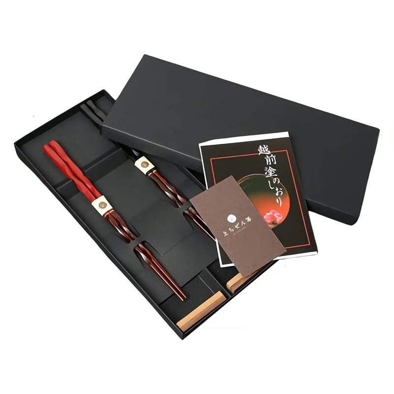 Echizen Shikki Wood Couple Chopsticks Carpe Diem