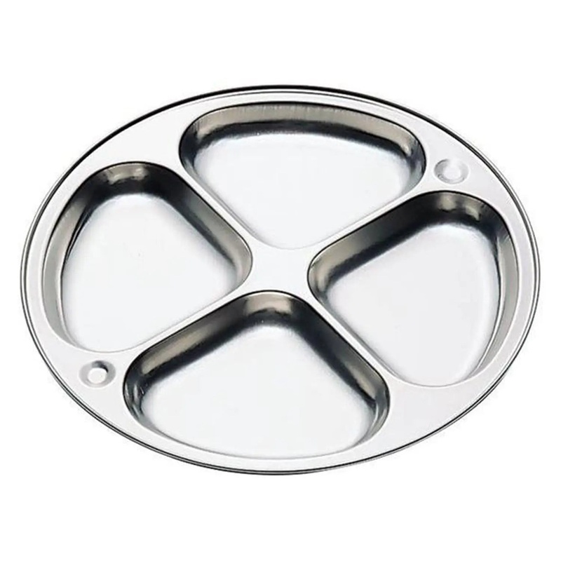 Honma Seisakusho Stainless Steel 4 Compartments Lunch Plate