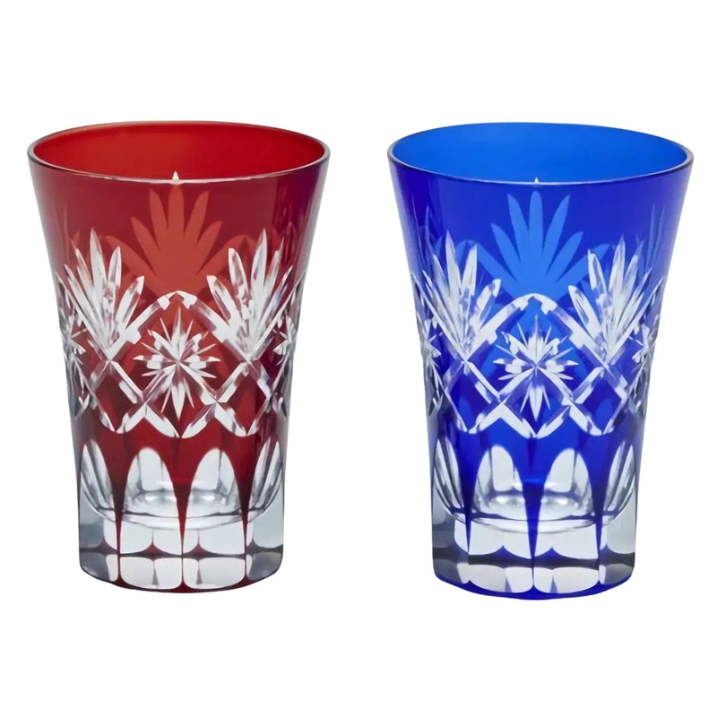Kimoto Glass Tokyo Edo Kiriko Pair Tumbler Hoshikenbishi