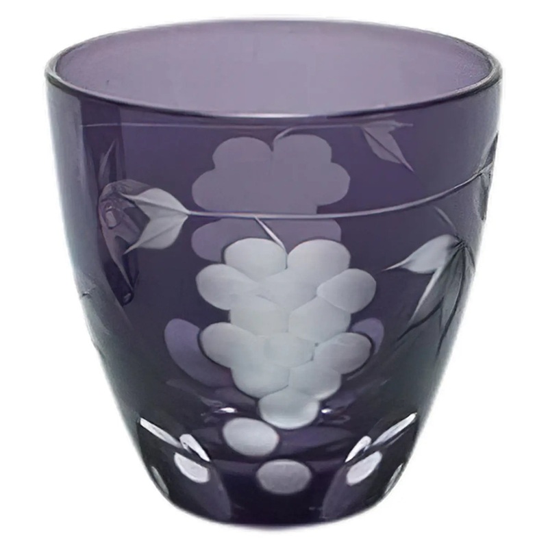 Kimoto Glass Tokyo Edo Kiriko Sake Cup Grapes