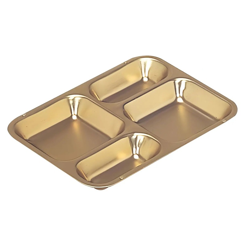 Ooi Metals Oxalic Acid Anodized Aluminium 4 Compartments Lunch Plate