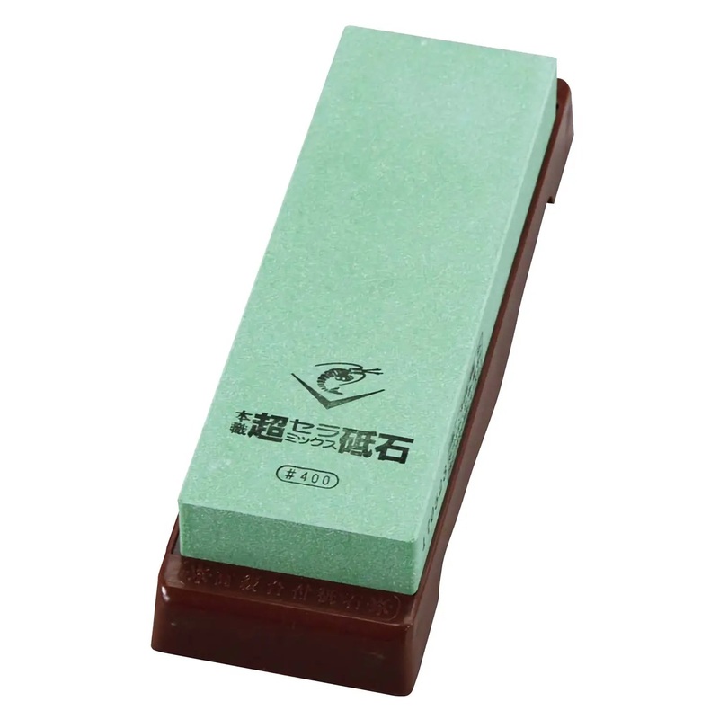 Naniwa Super Ceramic Sharpening Stone with Base and Flattening Stone