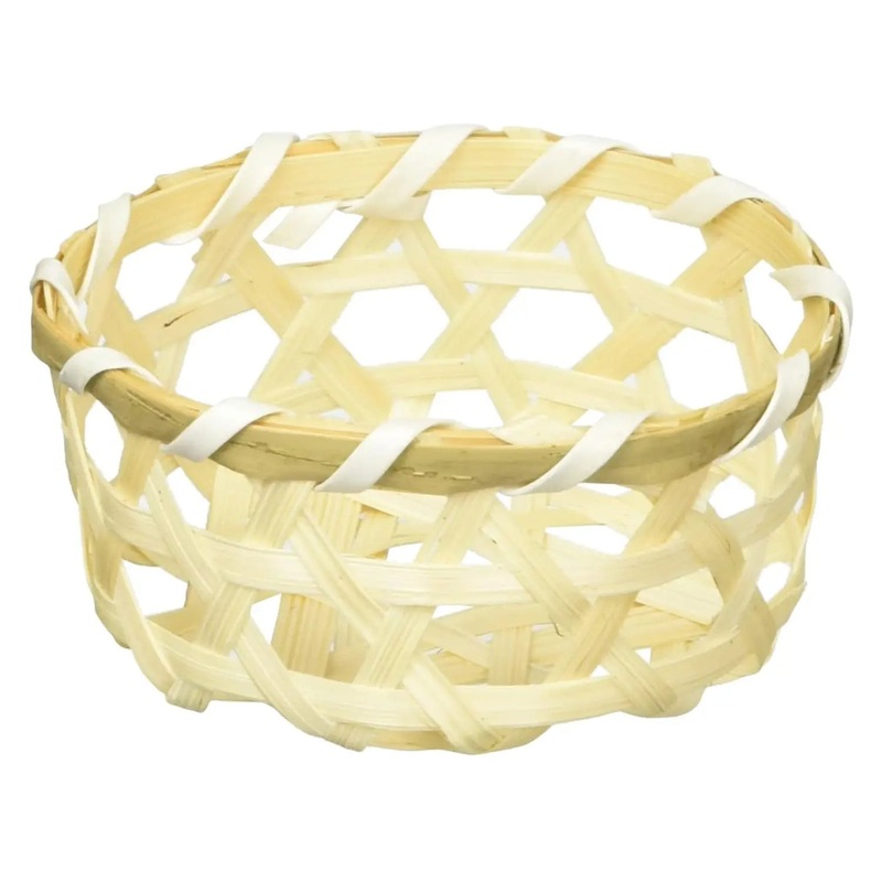 Manyo Bamboo Small Serving Basket Round White