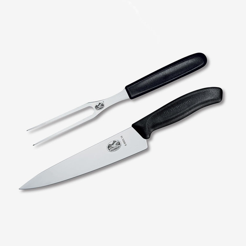 Victorinox | Swiss Classic Sets 2-Piece Carving Set (8" Carving Knife, 10" Fork) Black