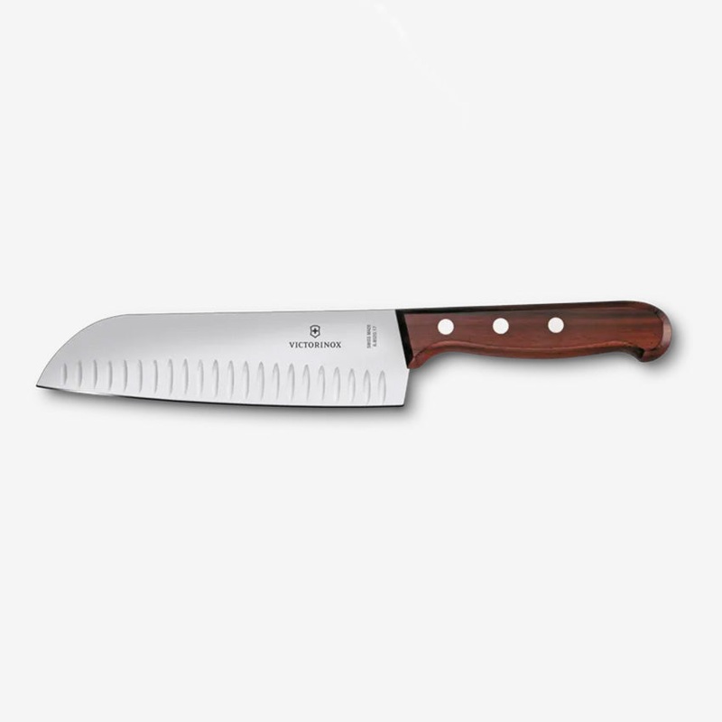 Victorinox | Wood Santoku 7" Granton Blade Knife