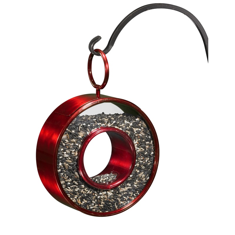 Circle Fly-Thru Bird Feeder - Ruby Red
