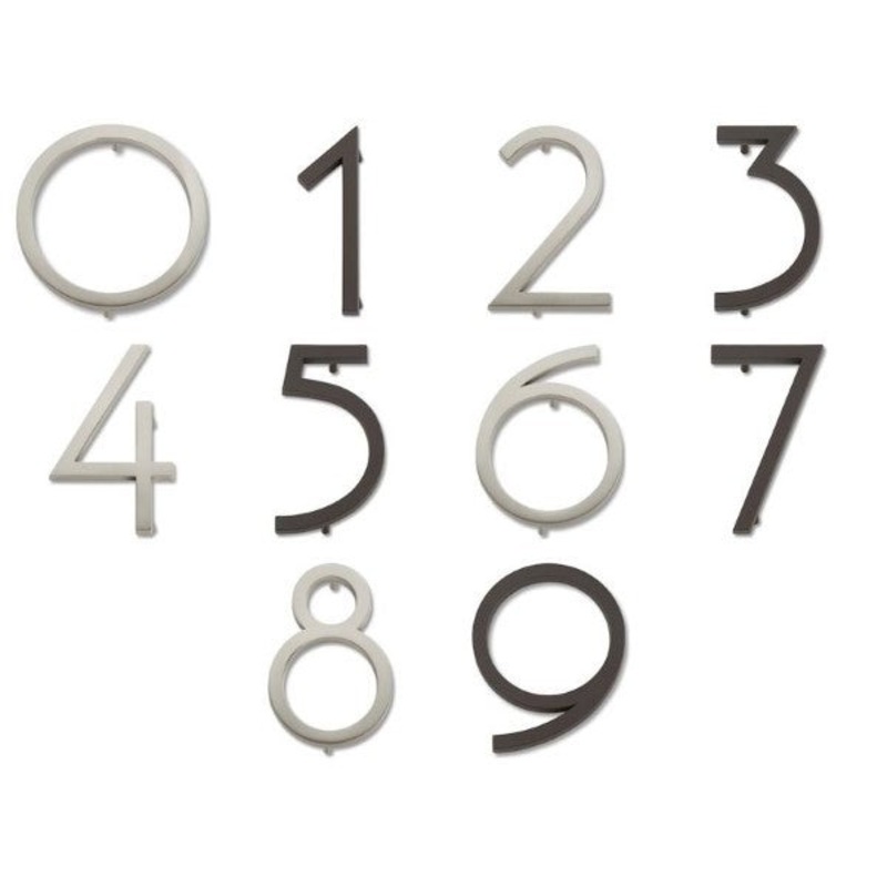 Atlas Homewares - Modern Avalon Collection House Number - Brushed Nickel & Aged Bronze