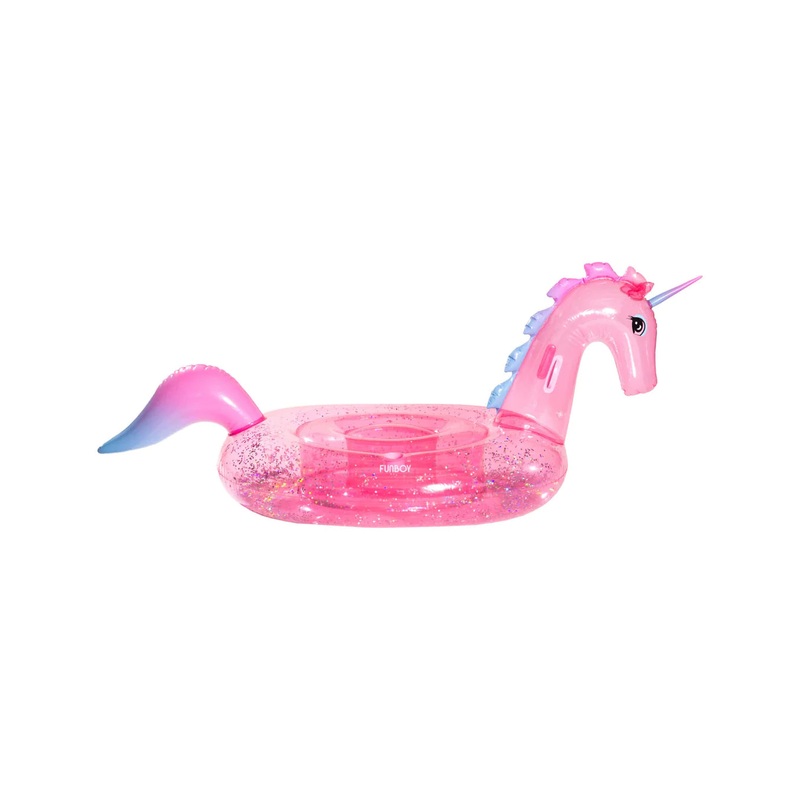 FunBoy Floats - Clear Pink Glitter Unicorn Float