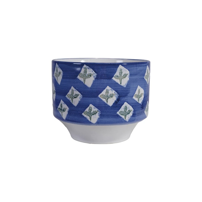 Hand-Painted Stoneware Planter