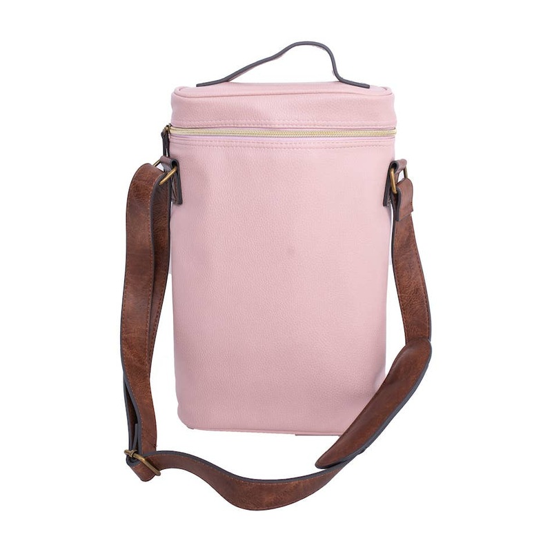 Pebble Grain Wine Tote - Rose