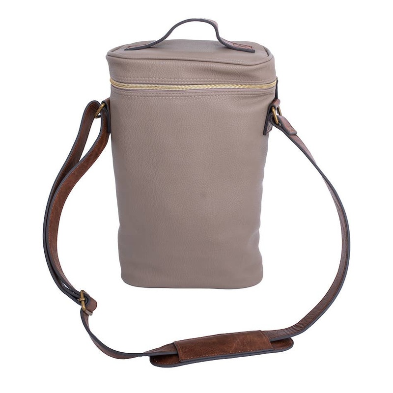 Pebble Grain Wine Tote - Taupe