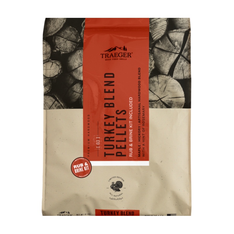 Traeger - Turkey Blend Hardwood Pellets with Brine Kit