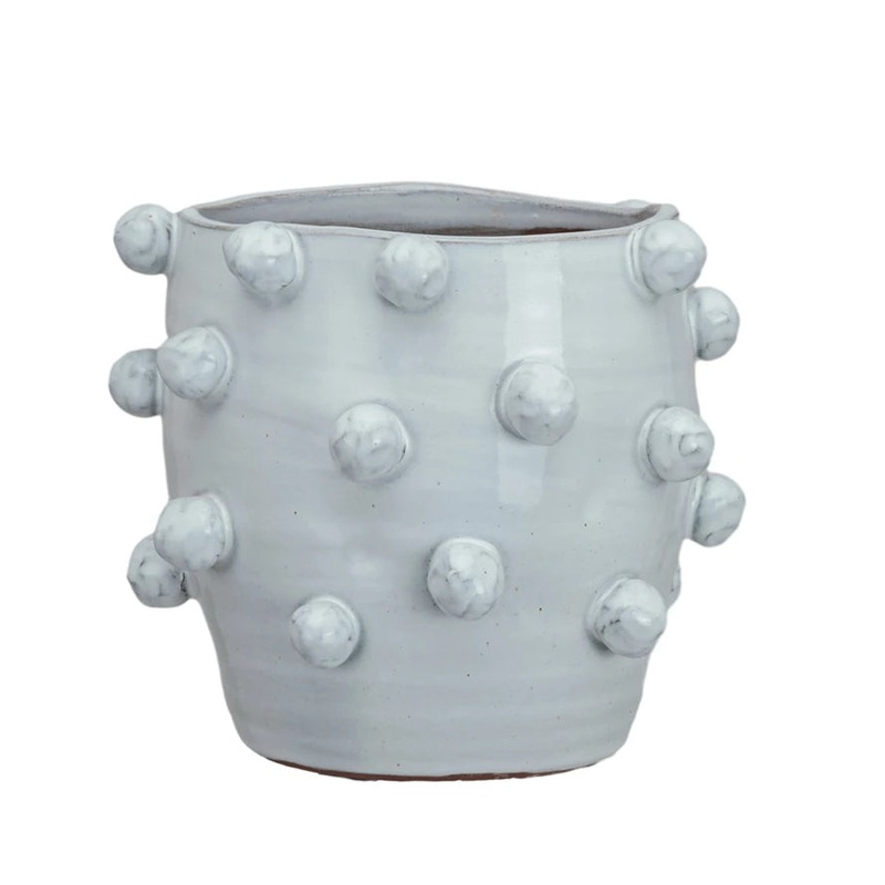 White Hobnail Planter