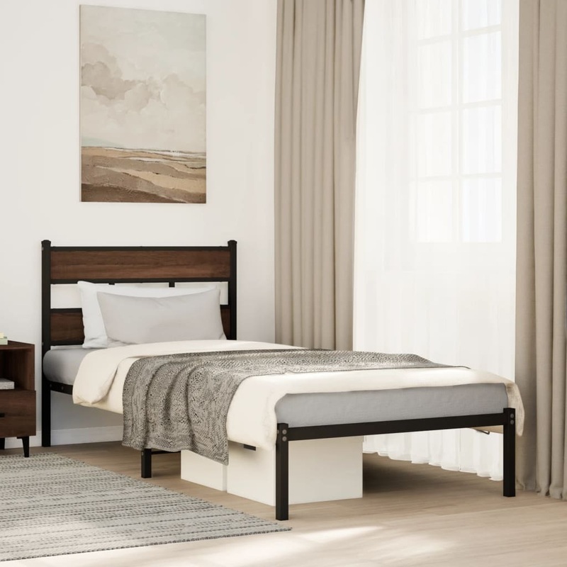 Cadre de lit sans matelas avec tte de lit 75x190 cm