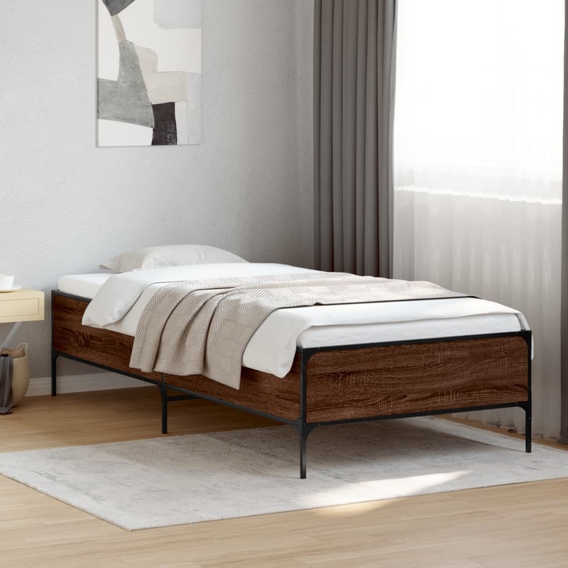Cadre de lit sans matelas chne marron 90x190 cm