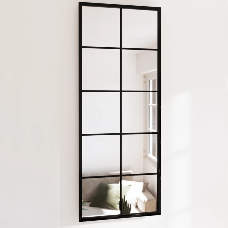 Miroir mural noir 100x40 cm mtal