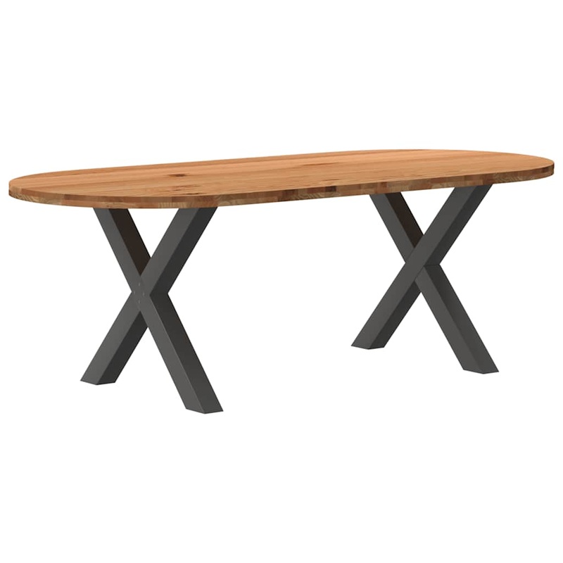 Table  manger 220x100x74 cm bois de chne massif ovale